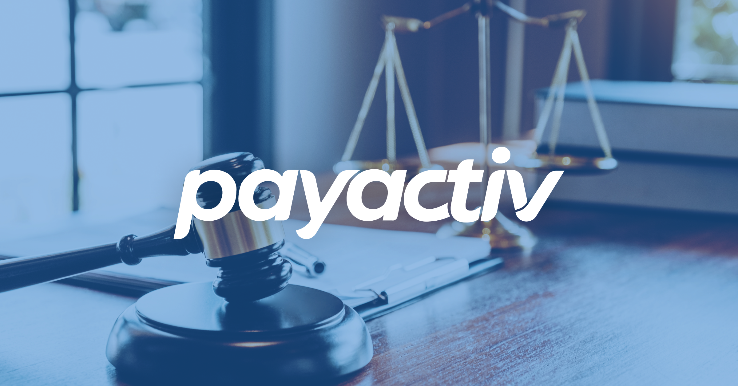 Payactiv Logo on a backdrop image of court scales