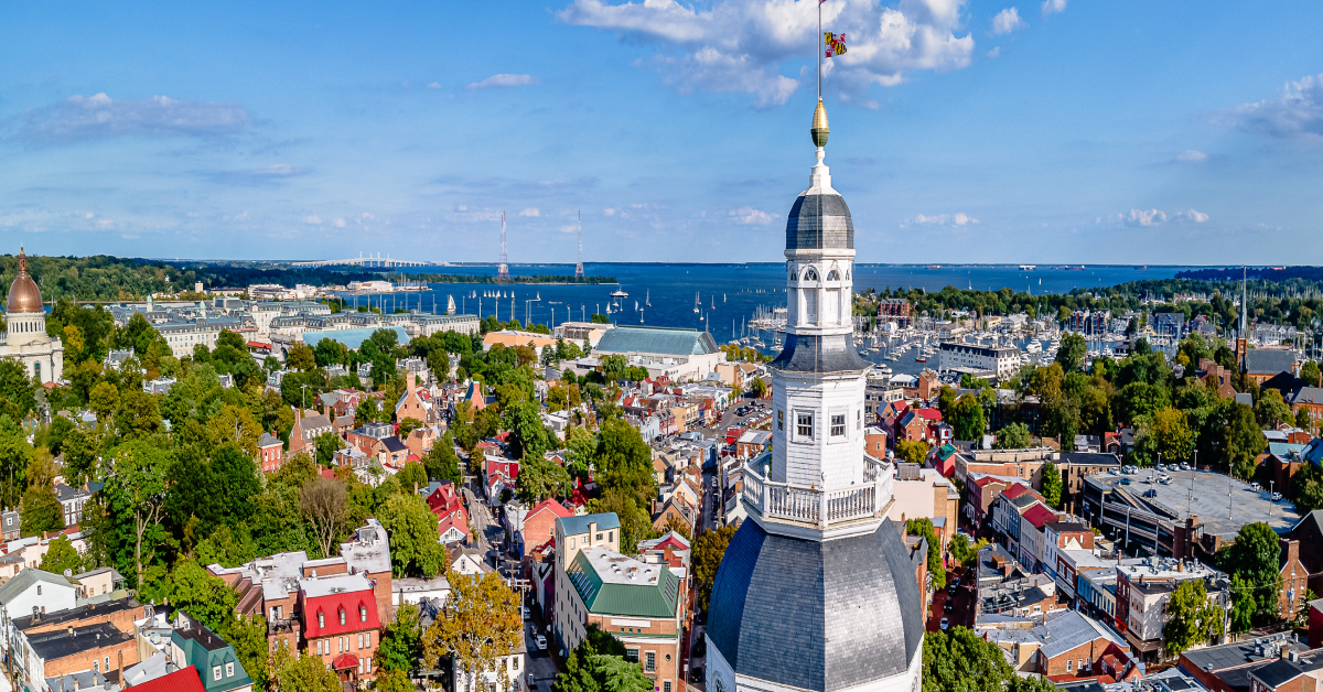 Downtown Annapolis, With State House and city