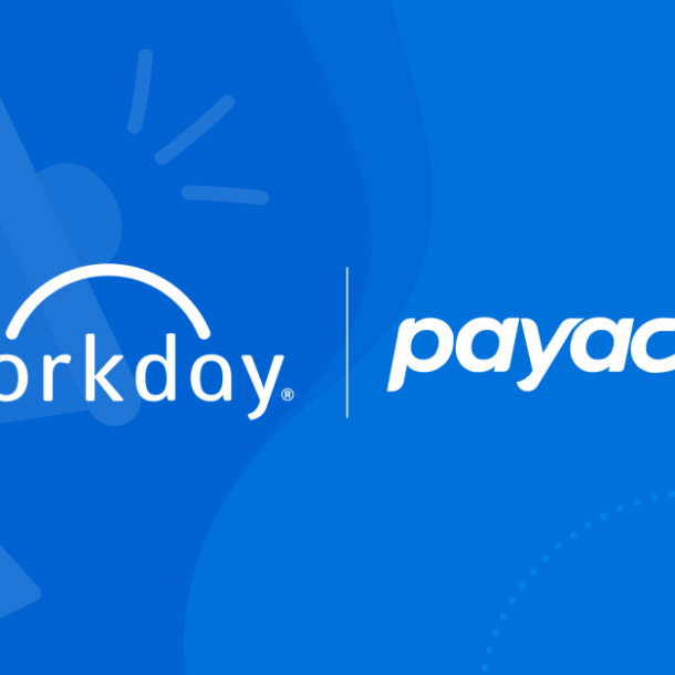 Workday and Payactiv Logo against blue backdrop