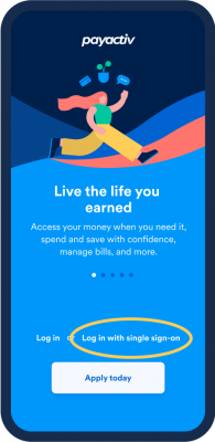 Step 1: Select "Log in with single sign-on" from the welcome screen